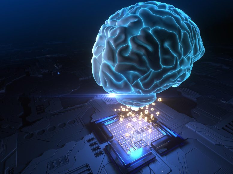 Digital Brain Artificial Intelligence CPU Chip Concept