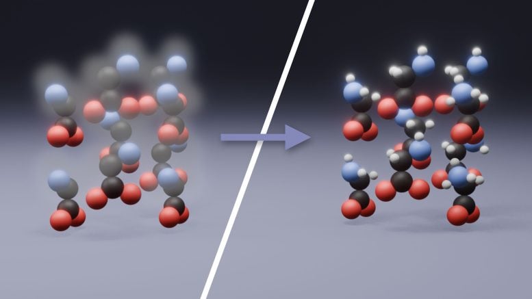 Artistic Illustration of AI Adding Hydrogen Atoms
